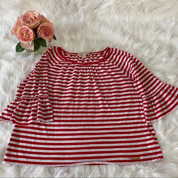 MICHAEL Kors stripes blouse, bell sleeves - Picture 1 of 5